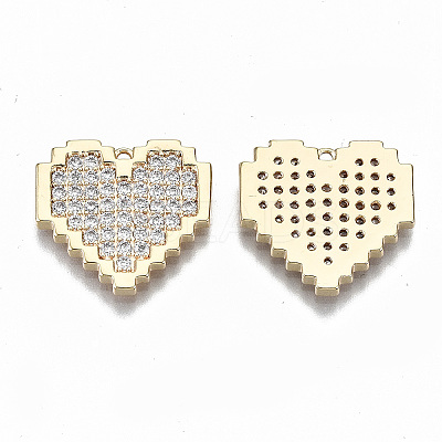 Brass Micro Pave Clear Cubic Zirconia Pendants X-KK-S356-166G-NF-1
