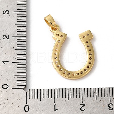Rack Plating Brass Clear Cubic Zirconia Pendants KK-Z056-21G-1