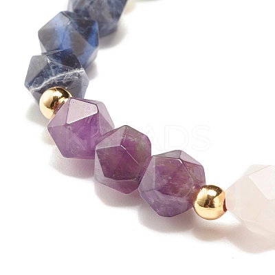 7 Chakra Natural Mixed Stone Beads Bracelet for Women BJEW-JB07417-1