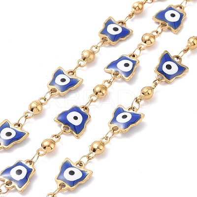 Ion Plating(IP) Enamel Butterfly with Evil Eye Link Chains CHS-G020-01G-03-1