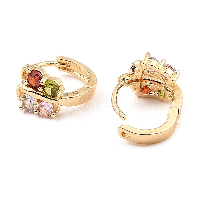 Brass Micro Pave Cubic Zirconia Hoop Earrings EJEW-D078-09KCG-1