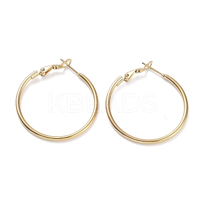 Ring 304 Stainless Steel Hoop Earrings for Women Men EJEW-B049-02B-G-1