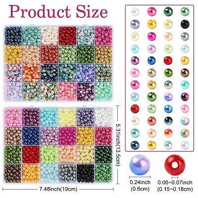 2 Sets 2 Styles DIY Round ABS Plastic Imitation Pearl and Glass Pearl Beads Bracelets Making Kits DIY-YW0012-65-1