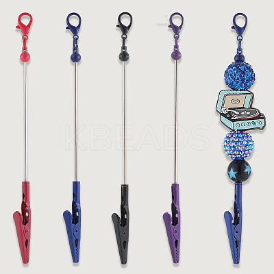 4Pcs 4 Colors Alloy Bracelet Tool Jewelry Helper Beadable Alligator Clip AJEW-SP0001-71B-1