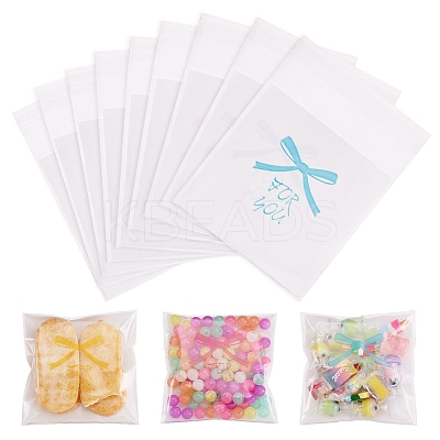 90Pcs 3 Colors Bowknot Print OPP Bakeware Bags ABAG-TA0001-51-1