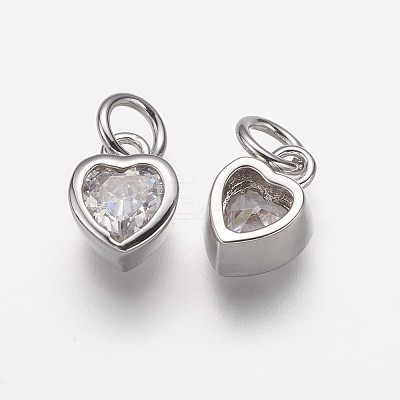 Brass Micro Pave Grade AAA Cubic Zirconia Charms LS-ZIRC-K059-10P-NR-1