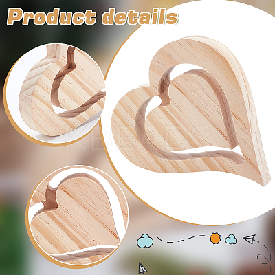 Heart Unfinished Wood Decoration DIY-WH0888-465-1
