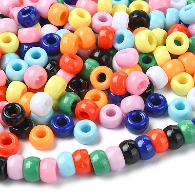 200Pcs 10 Colors Opaque Plastic Beads KY-YW0001-86-1