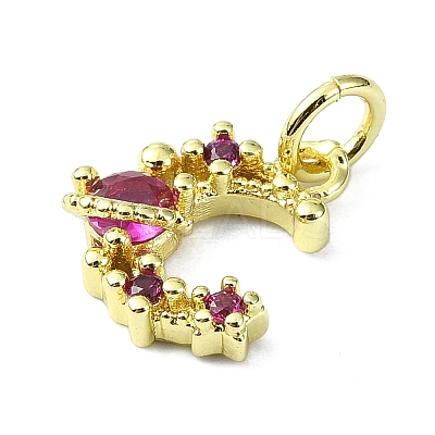 Brass Micro Pave Cubic Zirconia Pendants KK-H475-15G-04-1
