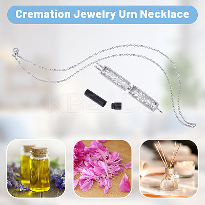 1Pc 304 Stainless Steel Tree of Life Hollow Column Pendant Pet Urn Ashes Necklaces NJEW-CA0001-28EB-1