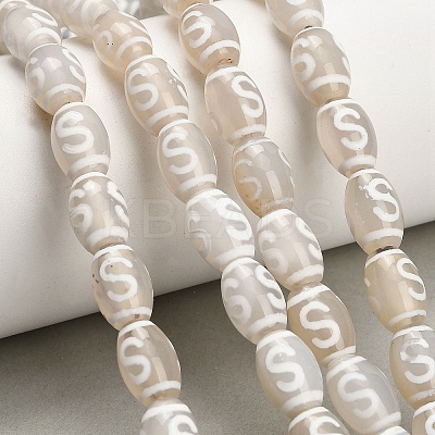 Tibetan Style dZi Beads Strands GG-CBA4812-C05-8X12MM-1