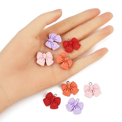 8Pcs 4 Colors Resin Pendants RESI-FP0001-46-1