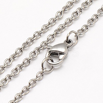 Tarnish Resistant Trendy Unisex 304 Stainless Steel Cable Chain Necklaces NJEW-M057-A-01-1