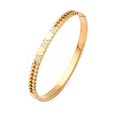 304 Stainless Steel Micro Pave Cubic Zirconia Hinged Bangles for Women BJEW-Z146-03G-1