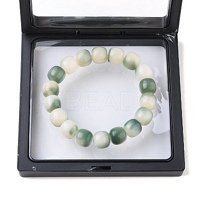 Bodhi Wood Column Beaded Stretch Bracelet for Women BJEW-YW0001-04A-1