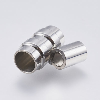 Tarnish Resistant 304 Stainless Steel Magnetic Clasps with Glue-in Ends STAS-F139-078P-1