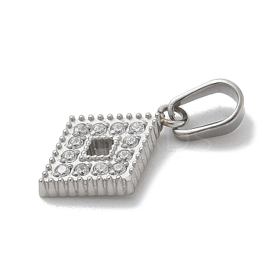 Ion Plating(IP) 304 Stainless Steel Micro Pave Cubic Zirconia Pendants STAS-Z107-06P-07-1