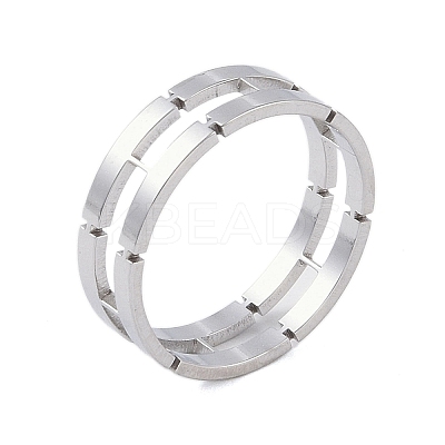 Non-Tarnish 304 Stainless Steel Chain Shape Finger Ring LS-RJEW-C084-01A-P-1