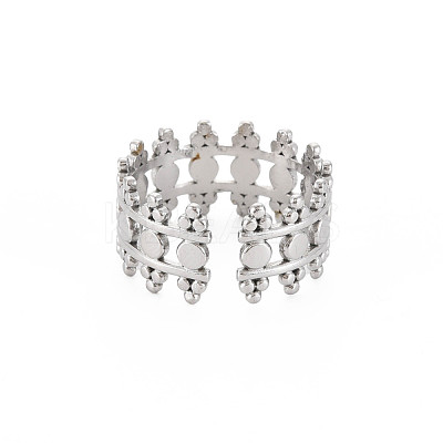 Non-Tarnish 304 Stainless Steel Triangle Wrap Open Cuff Ring for Women RJEW-S405-155P-1