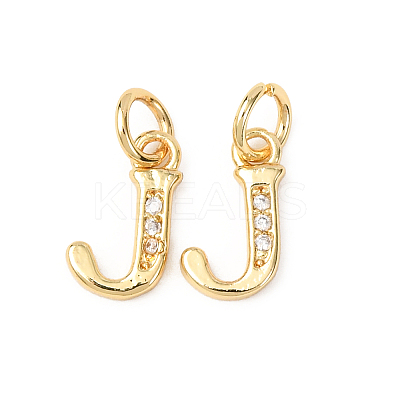 Brass Micro Pave Cubic Zirconia Charms X-KK-I382-03G-J-1