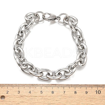 304 Stainless Steel Cable Chain Bracelets for Women BJEW-Q050-01C-P-1