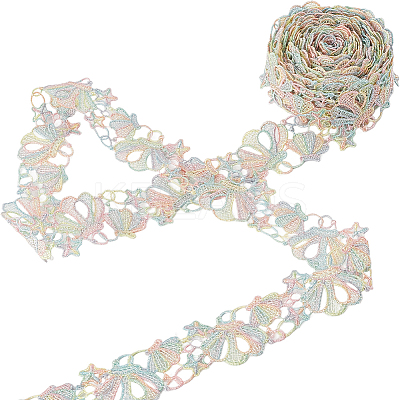 5 Yards Flower Polyester Lace Ribbon OCOR-GF0004-95D-1