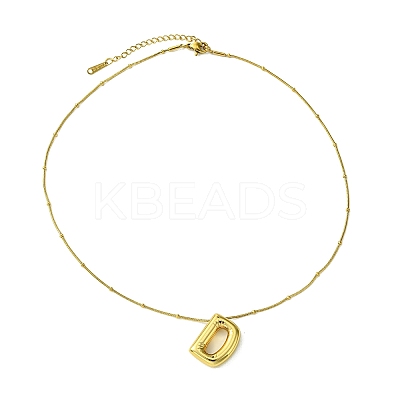 Ion Plating(IP) Initial Letter 304 Stainless Steel Pendant Necklace NJEW-R265-05G-D-1