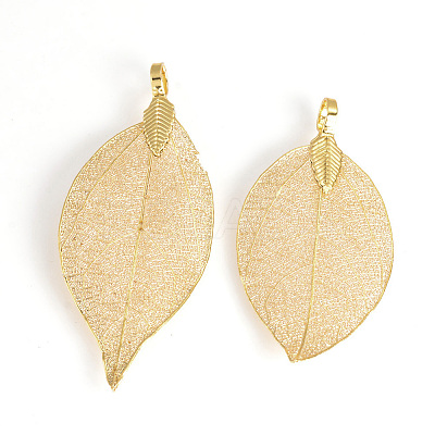 Electroplated Natural Leaf Big Pendants IFIN-Q119-03J-1
