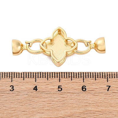 Brass Micro Pave Clear Cubic Zirconia Fold Over Clasps KK-P291-10G-1