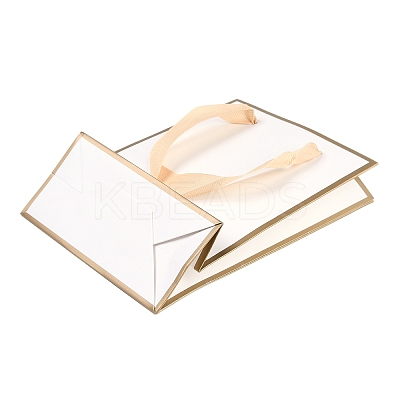 Rectangle Paper Bags with Ribbon Handles CARB-L011-01B-01-1