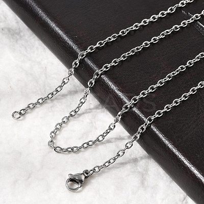 Tarnish Resistant 304 Stainless Steel Cable Chain Necklaces STAS-O053-06P-1