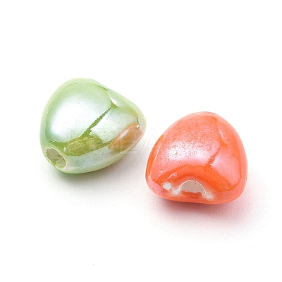 25Pcs 5 Colors Glazed Porcelain Beads PORC-YW0001-02-1