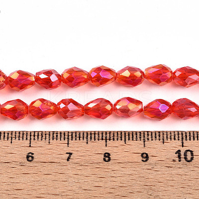Transparent Electroplate Glass Beads Strands EGLA-N013-T6mm-B29-1
