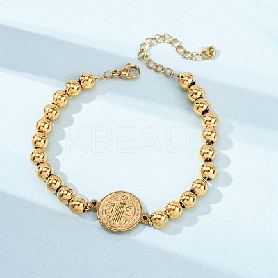 304 Stainless Steel Link Bracelets BJEW-B163-02G-1