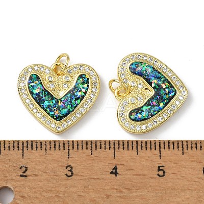 Brass Micro Pave Cubic Zirconia Pendants KK-A197-07G-1