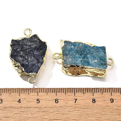 Raw Rough Natural Dyed Quartz Crystal Links Connector Charms G-K189-04LG-1