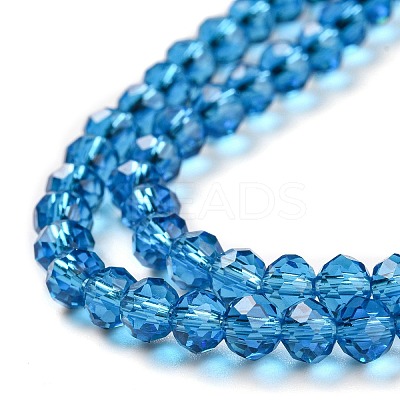 Faceted Rondelle Transparent Glass Beads Strands LS-EGLA-J134-4x3mm-B11-1