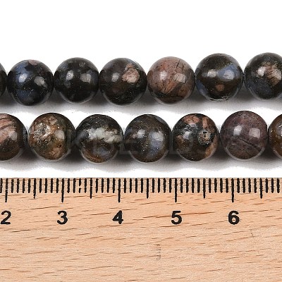 Natural Glaucophane Beads Strands G-R485-12-8mm-1