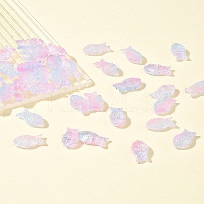 50Pcs Transparent Spray Painted Glass Beads GLAA-FS0002-06G-1