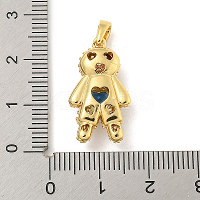 Rack Plating Brass Clear Cubic Zirconia Pendants KK-P277-38G-02-1