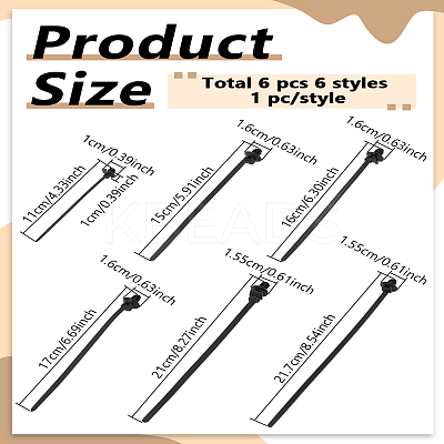 24Pcs 6 Styles Nylon Cable Zip Ties AJEW-LP0007-24-1