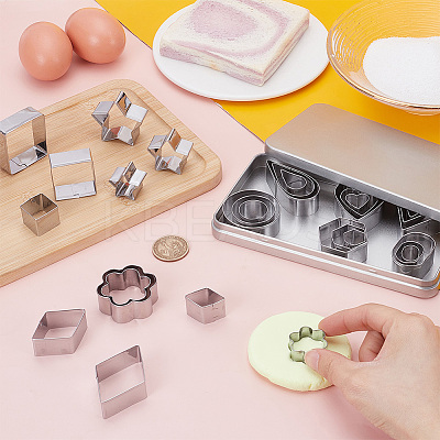 30Pcs 10 Styles Stainless Steel Cookie Cutters DIY-WH0591-098-1