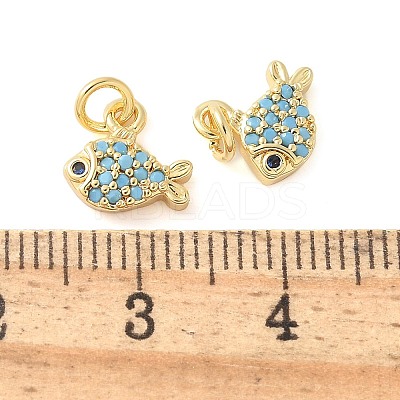 Brass Micro Pave Cubic Zirconia Pendants KK-U056-19G-1