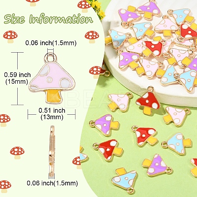 40Pcs 4 Colors Autumn Theme Alloy Enamel Charms ENAM-CJ0002-98-1