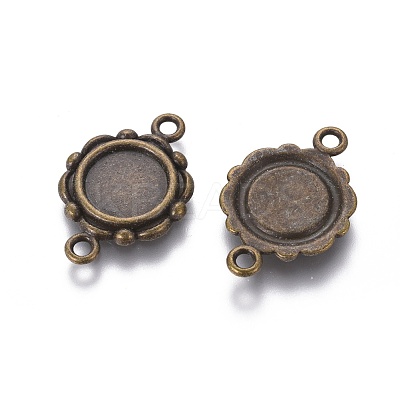Tibetan Style Link Cabochon Bezel Settings X-TIBEP-0578-AB-LF-1