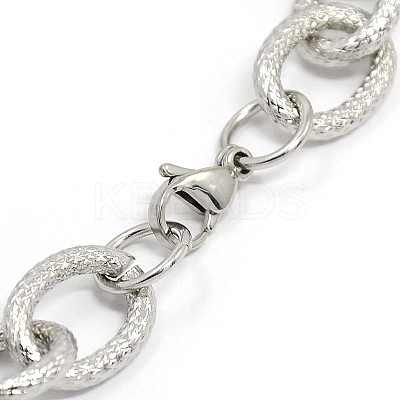 Tarnish Resistant Fashionable 304 Stainless Steel Reticular Grain Cable Chain Bracelets STAS-A028-B092P-1