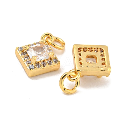 Brass Micro Pave Clear Cubic Zirconia Pendants KK-P275-32B-G-1