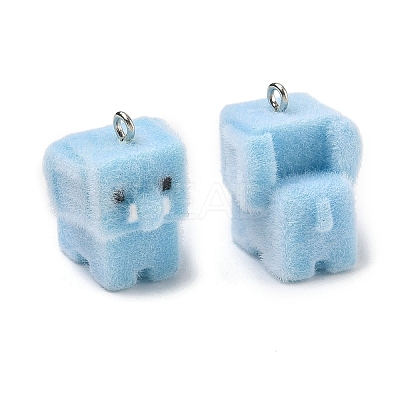 Flocking Opaque Resin Pendants RESI-F064-A22-1