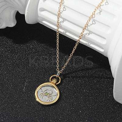 Brass Twelve Constellations Tarot Pendant Necklaces NJEW-Q006-01F-G-1