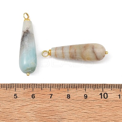 Natural Flower Amazonite Pendants PALLOY-JF05883-1